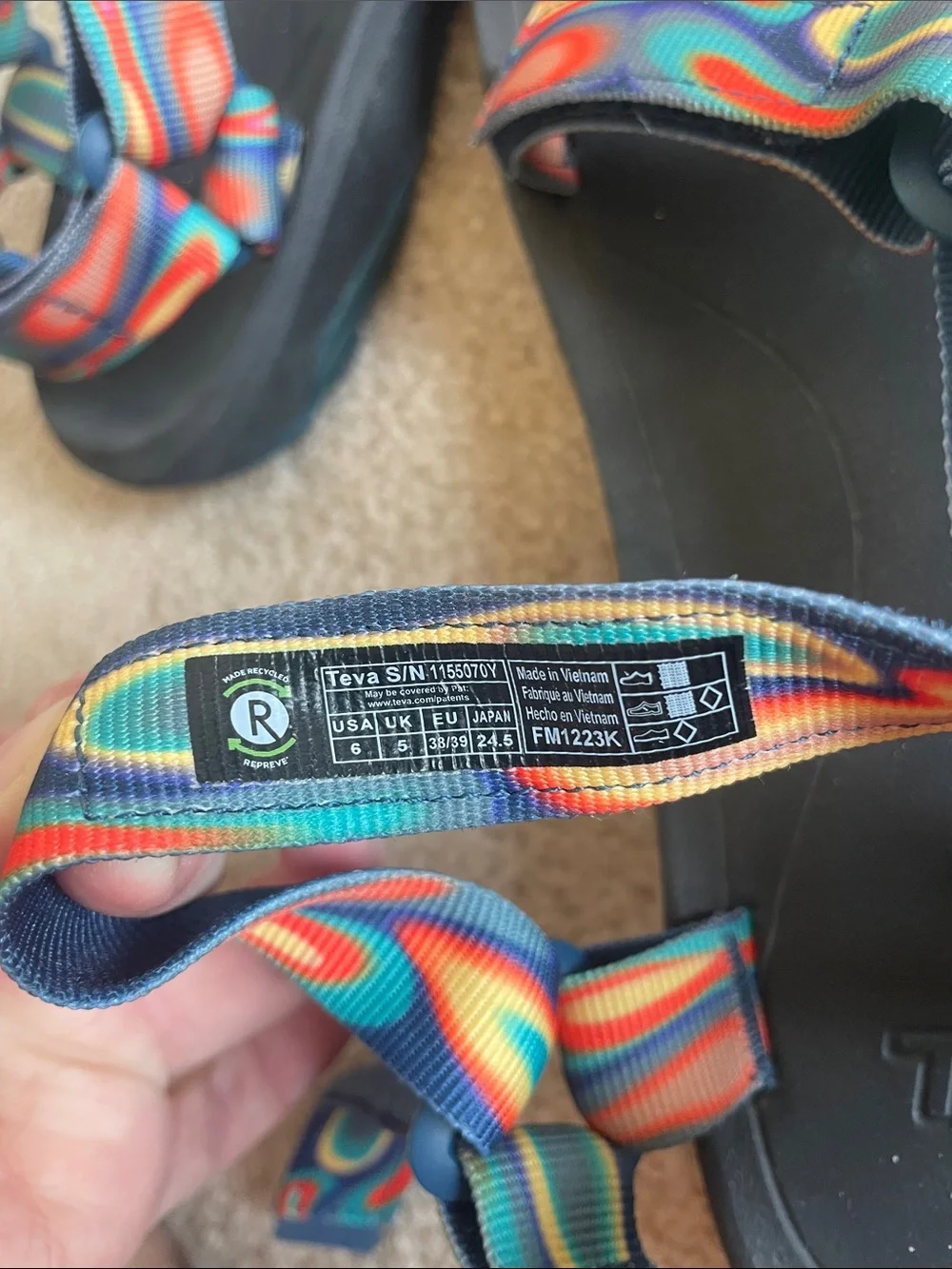 Teva Big Kids Sz 6 Hurricane XLT 2 Groovy Walking Sandals in Galactic Explore
